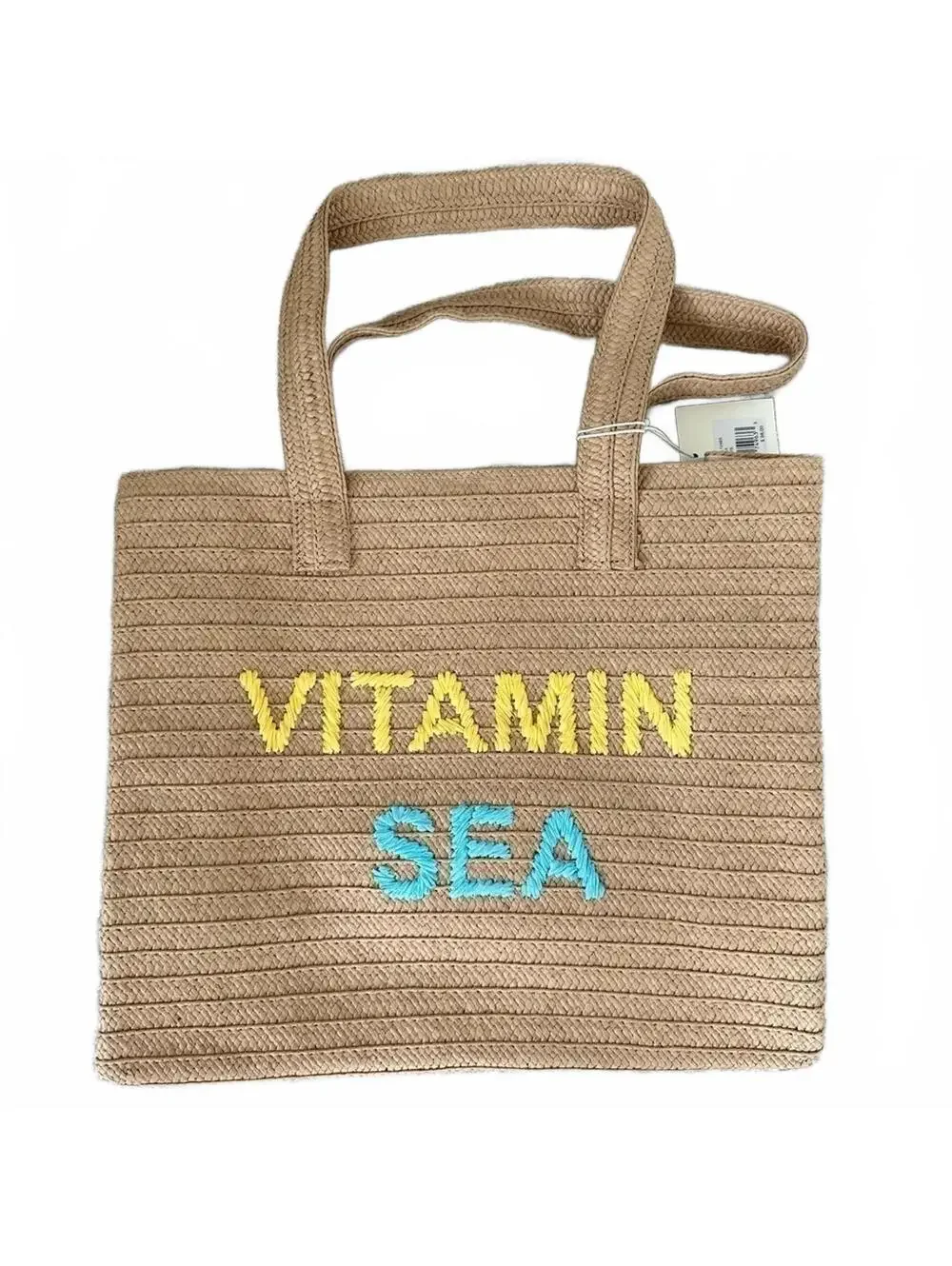 Vitamin Sea Woven Paper Straw Tote Bag Collection XIIX Natural NWT - Picture 6 of 9
